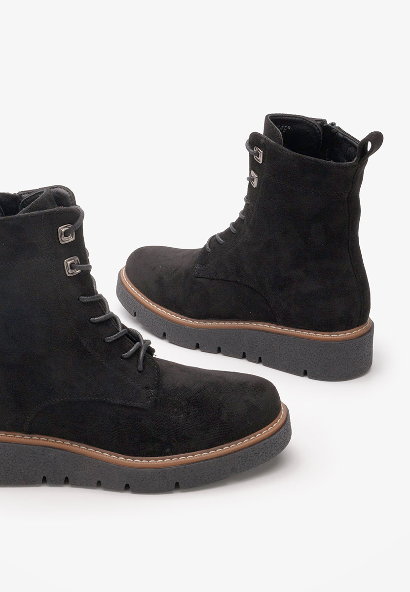 Czarne botki płaskie Terrianna