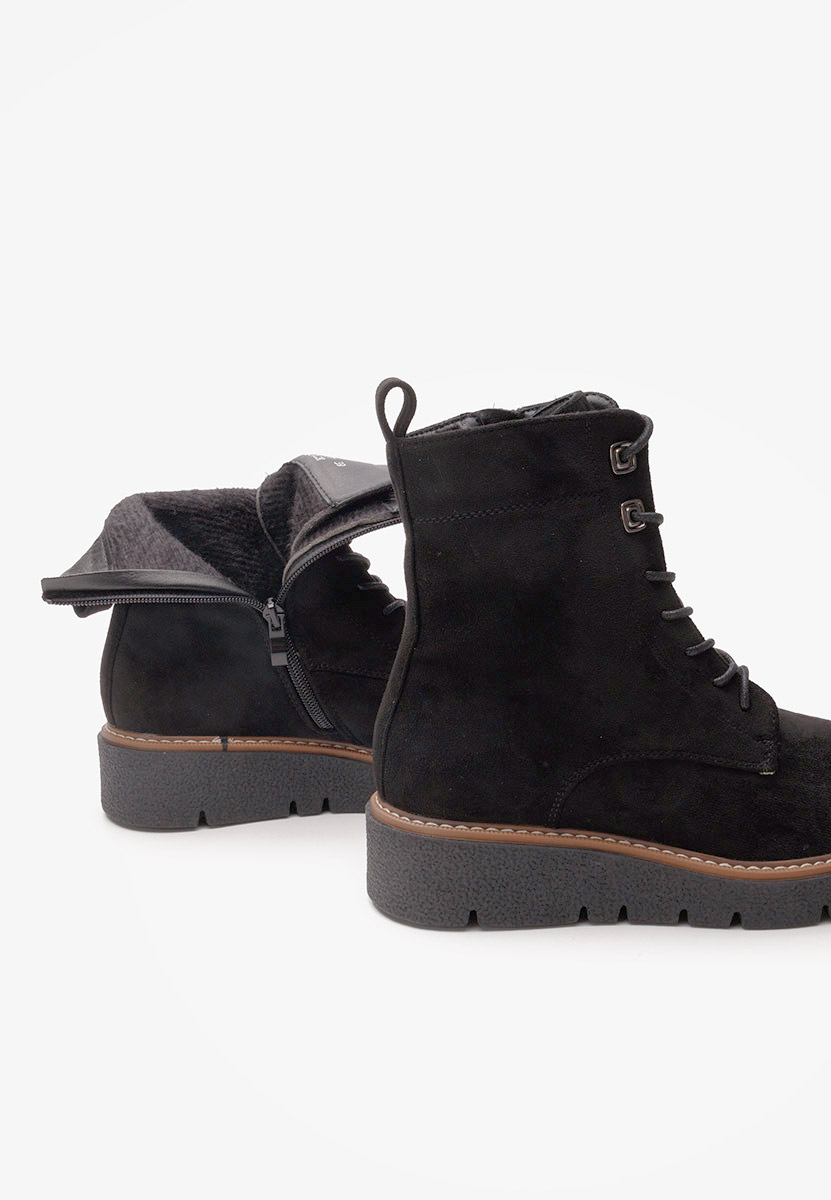 Czarne botki płaskie Terrianna