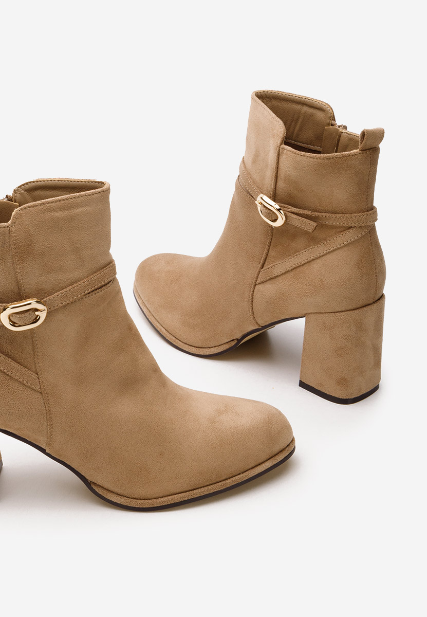 Khaki botki na słupku Cherri Khaki botki na słupku Cherri