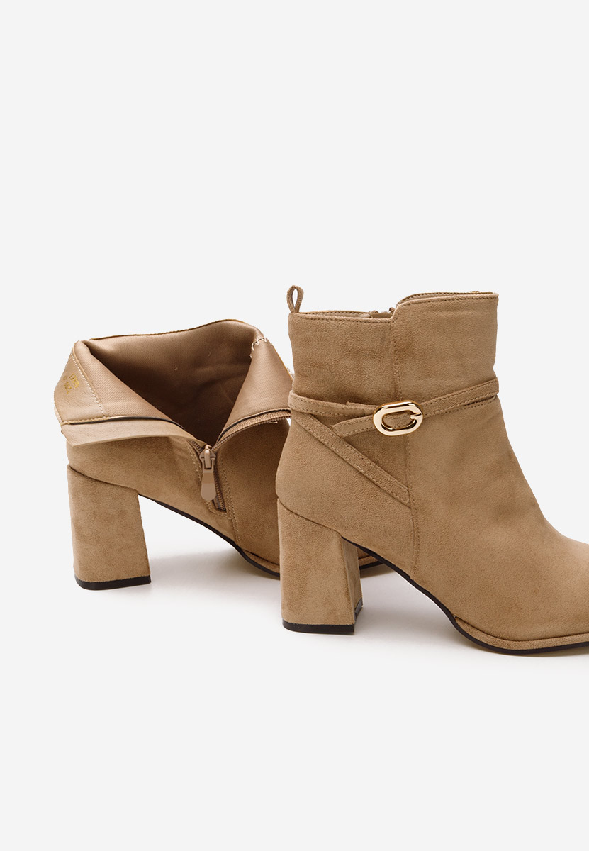 Khaki botki na słupku Cherri Khaki botki na słupku Cherri