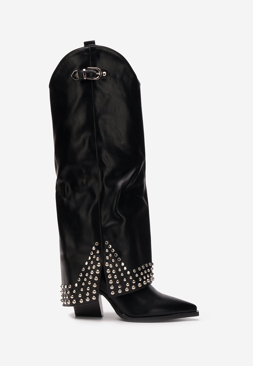 Czarne kozaki na obcasie Raffaela V2