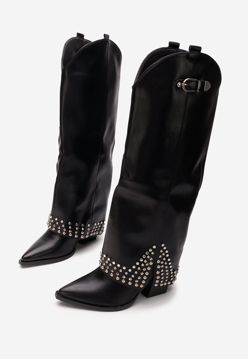 Czarne kozaki na obcasie Raffaela V2