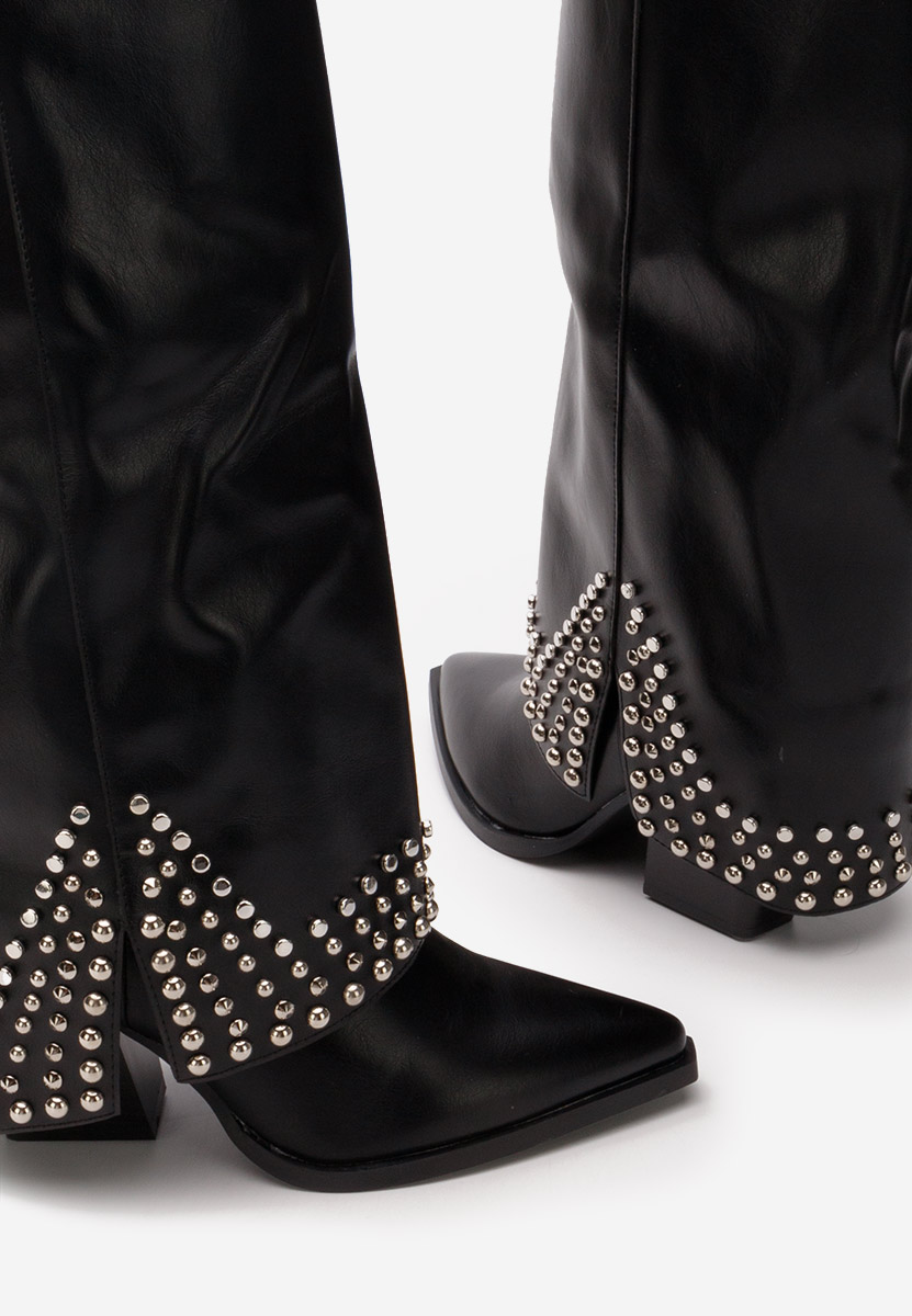 Czarne kozaki na obcasie Raffaela V2