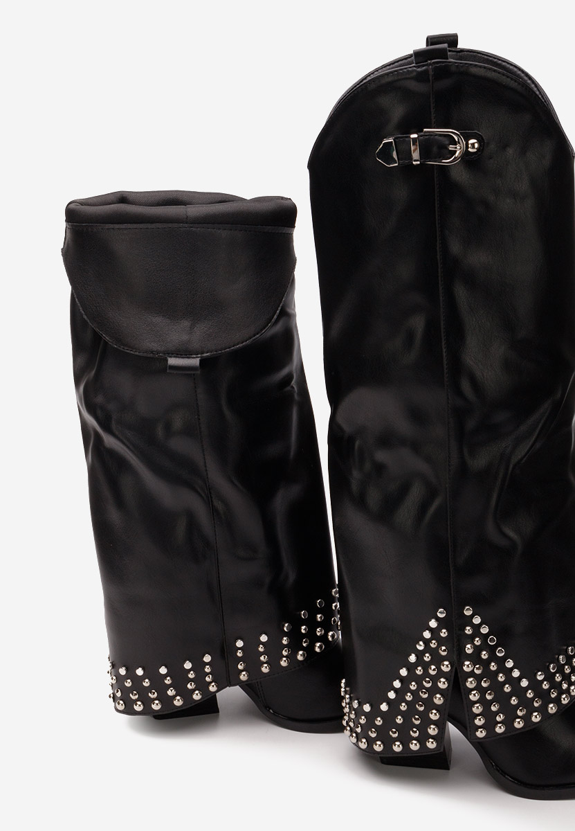 Czarne kozaki na obcasie Raffaela V2