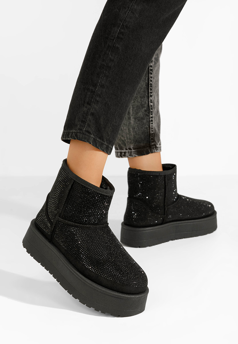 Czarne śniegowce damskie Feyna