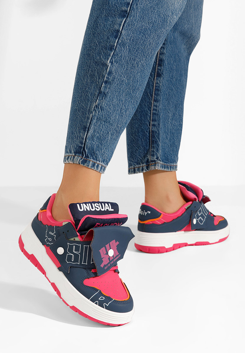 Niebieskie sneakersy na koturnie Sirvanna