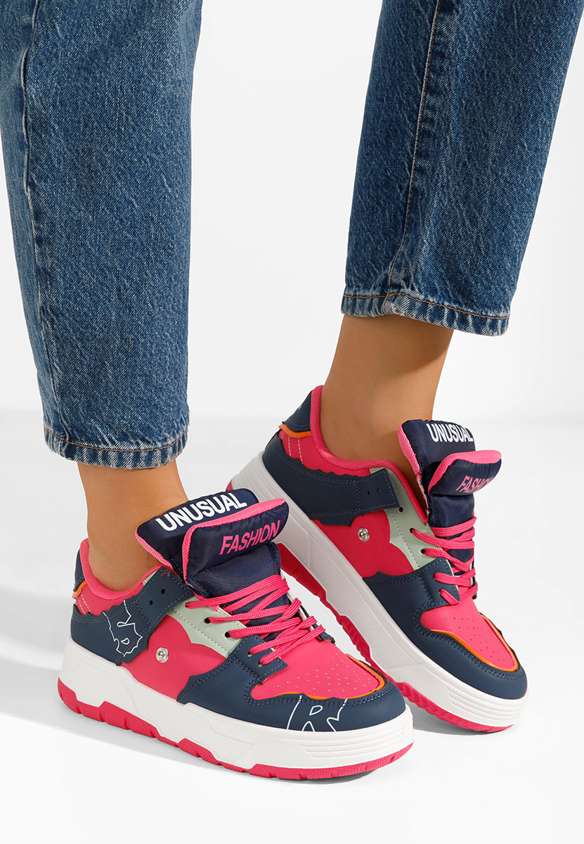 Niebieskie sneakersy na koturnie Sirvanna