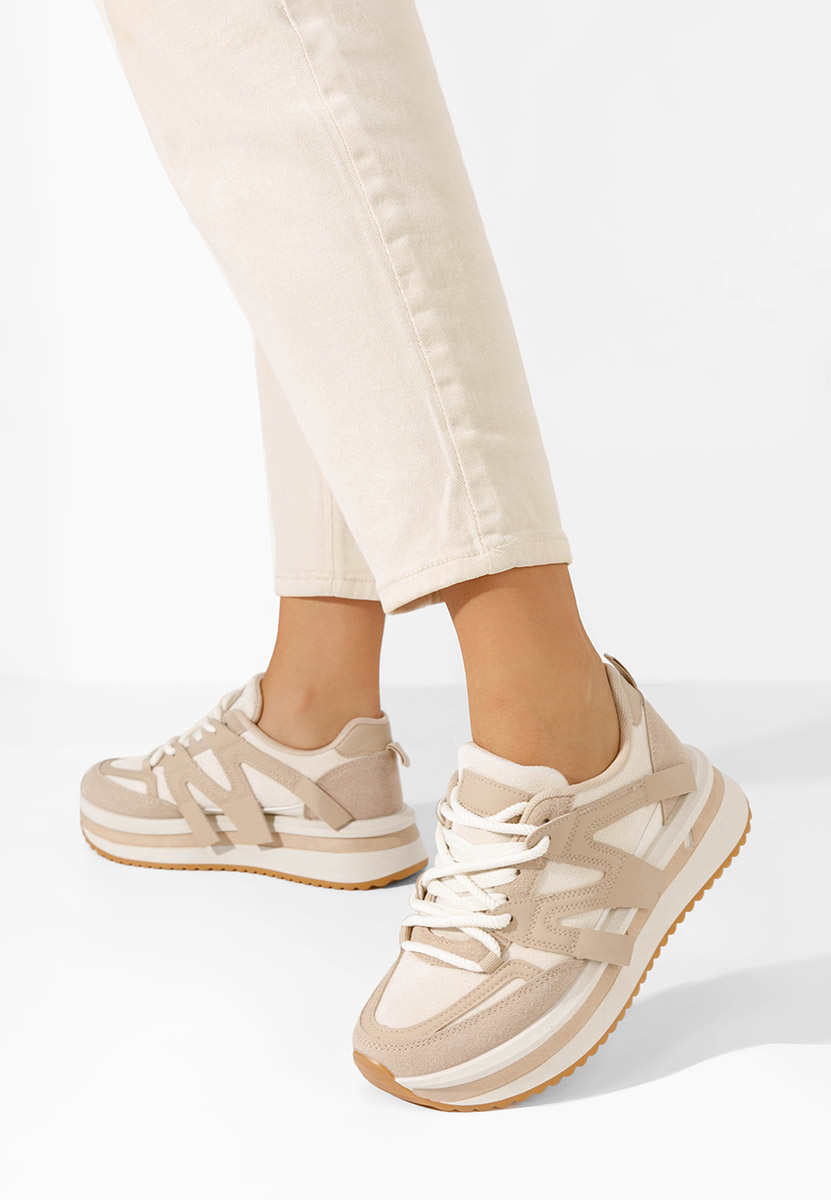 Khaki sneakersy na platformie Pannyssa