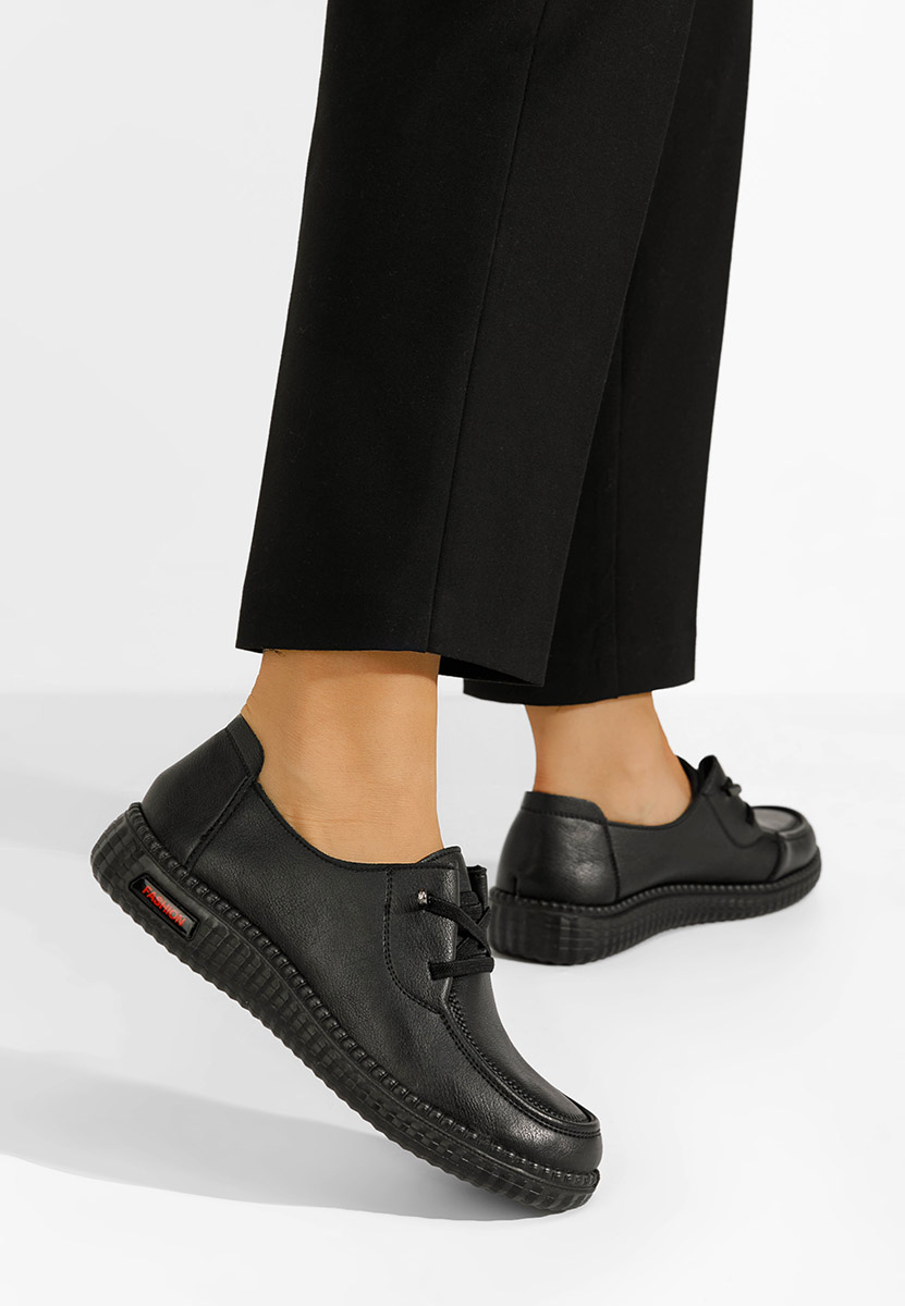 Czarne półbuty damskie Robyn