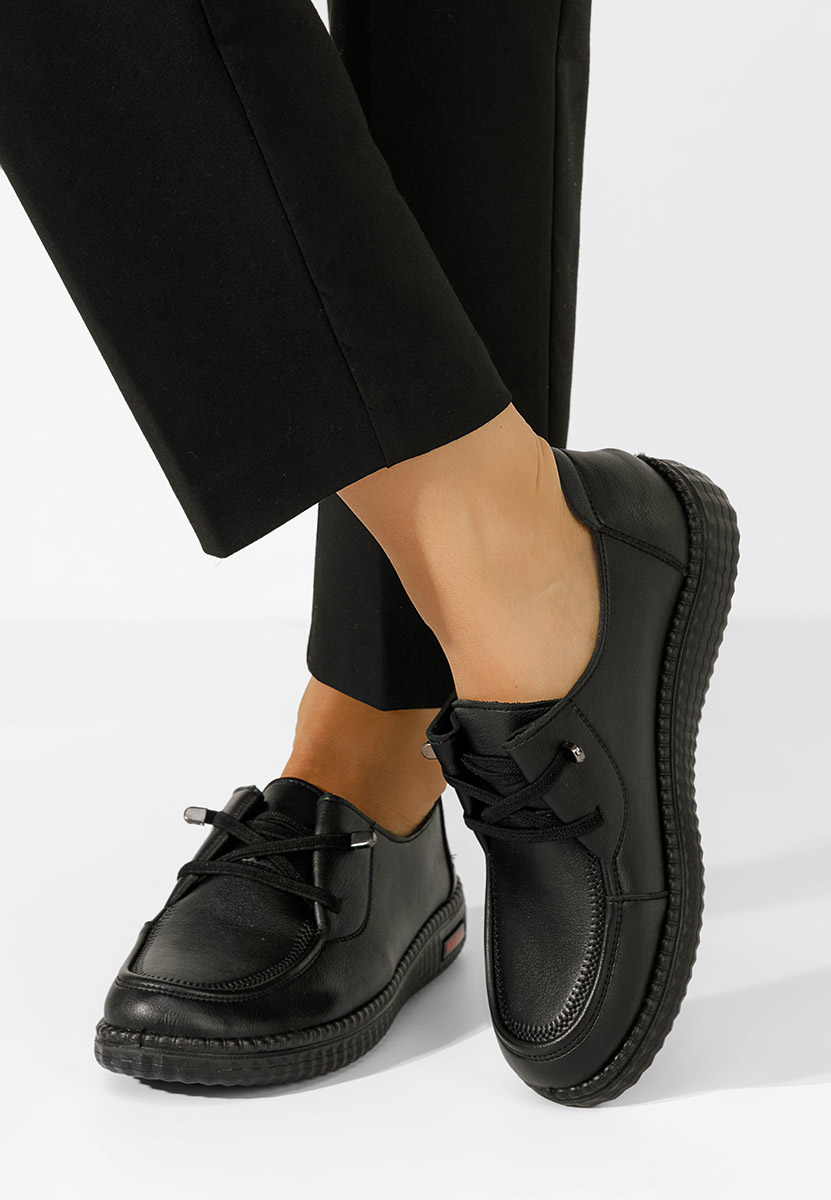 Czarne półbuty damskie Robyn