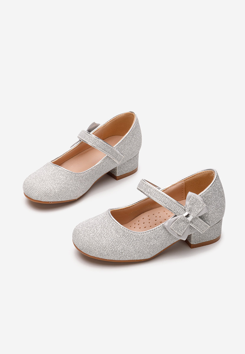 Srebrne półbuty dziewczęce Fozzy