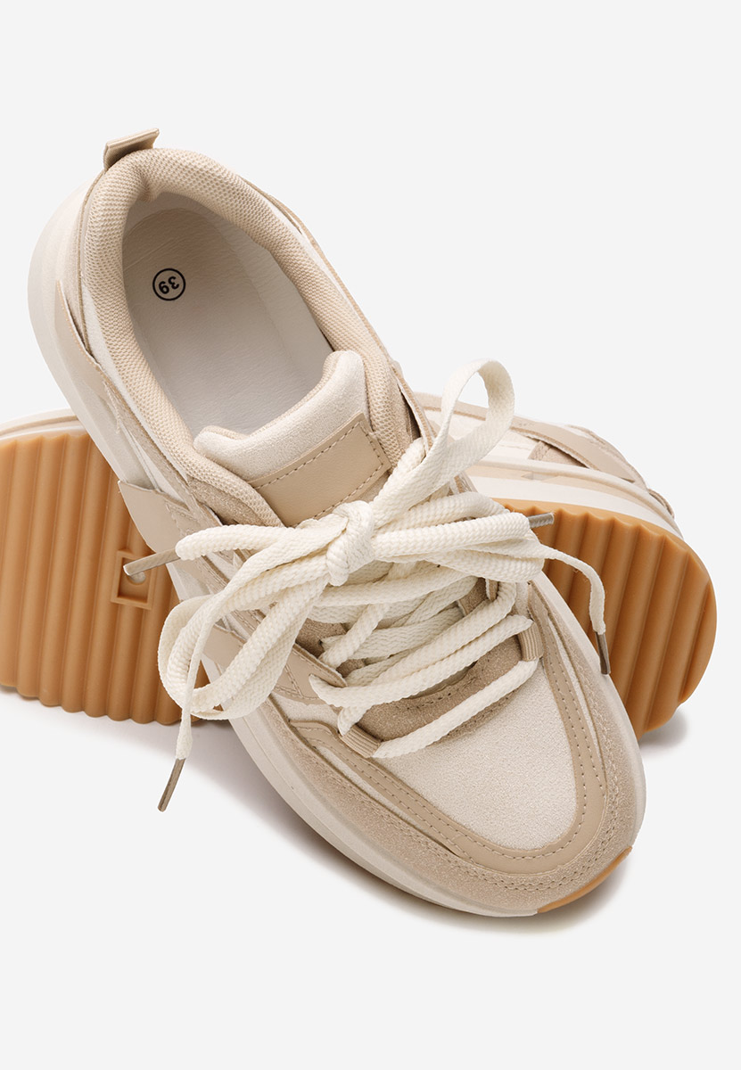 Khaki sneakersy na platformie Pannyssa