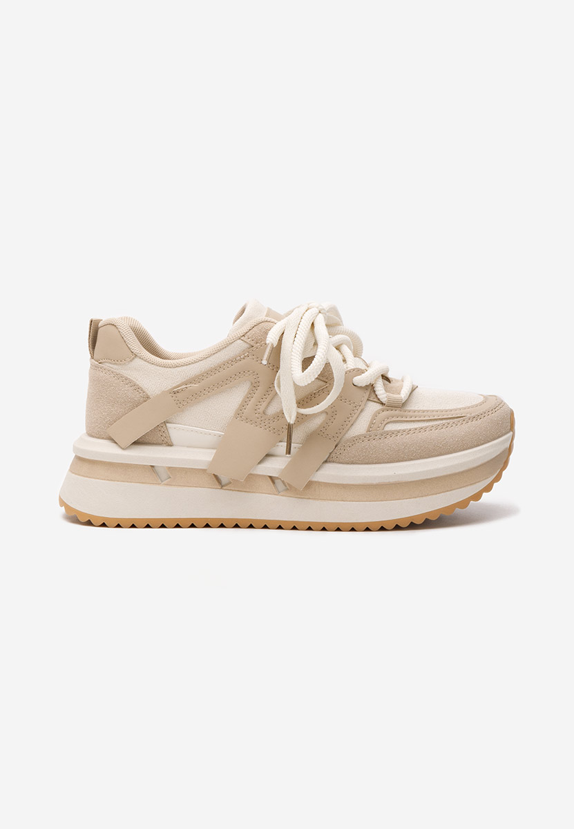 Khaki sneakersy na platformie Pannyssa