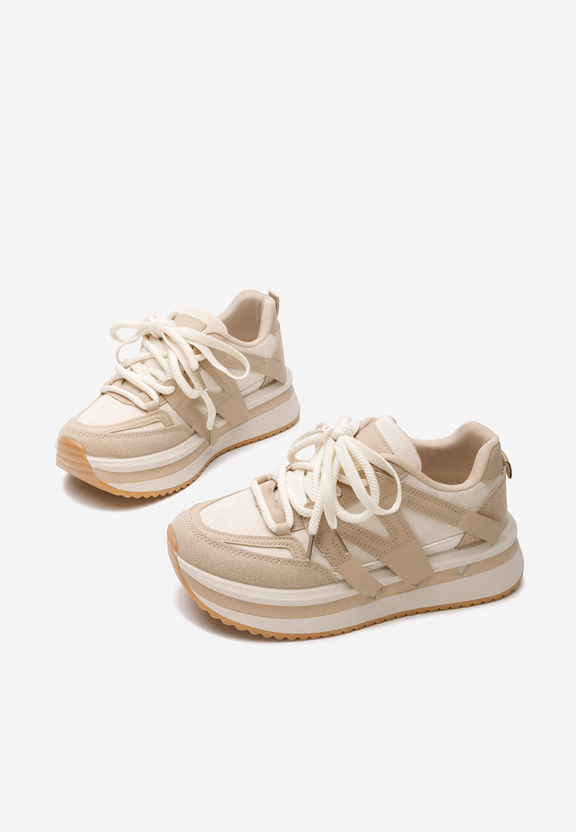Khaki sneakersy na platformie Pannyssa