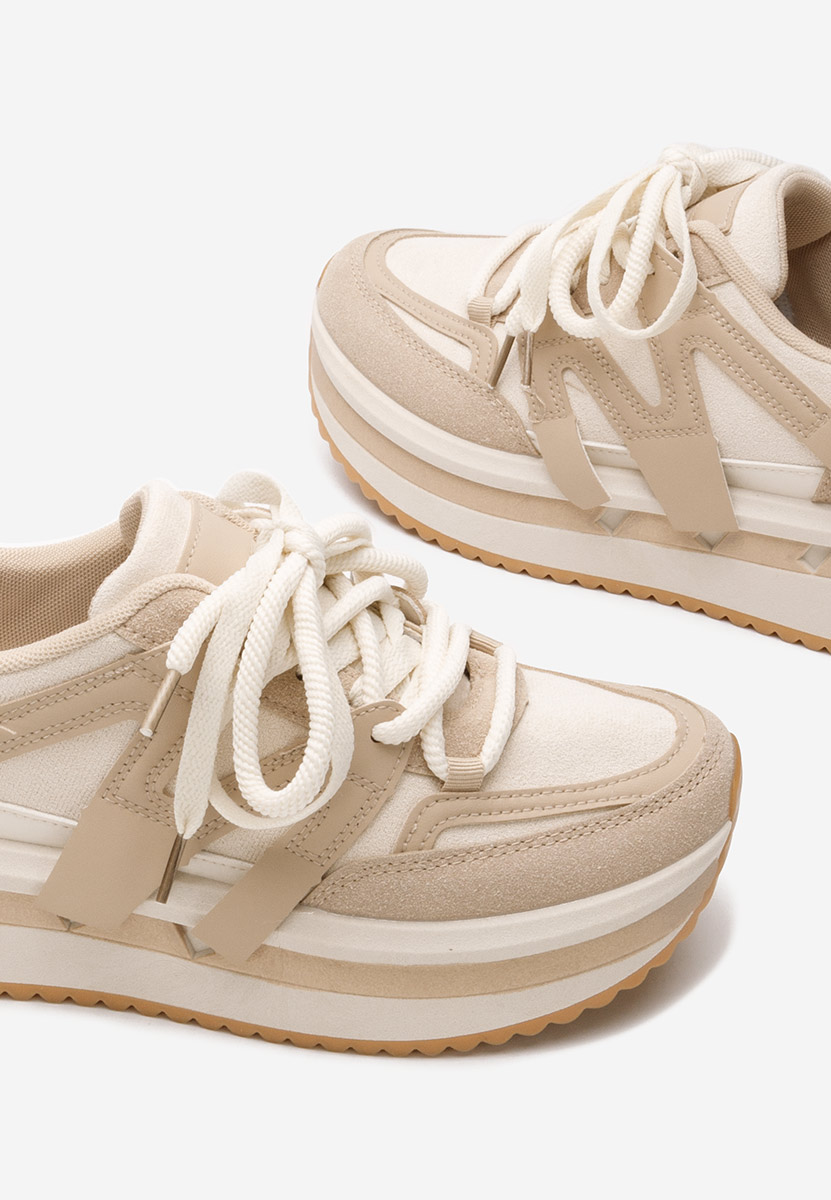Khaki sneakersy na platformie Pannyssa