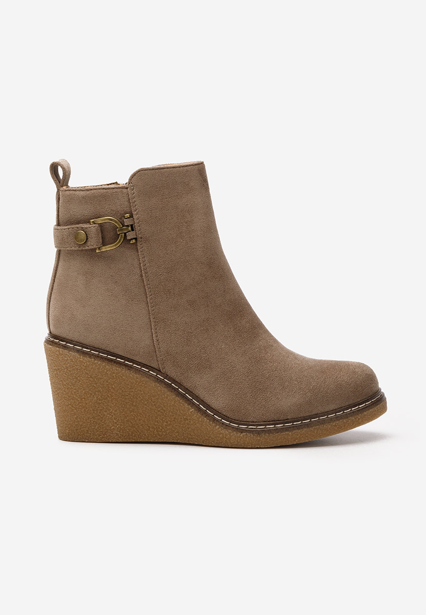 Khaki botki na koturnie Darionna