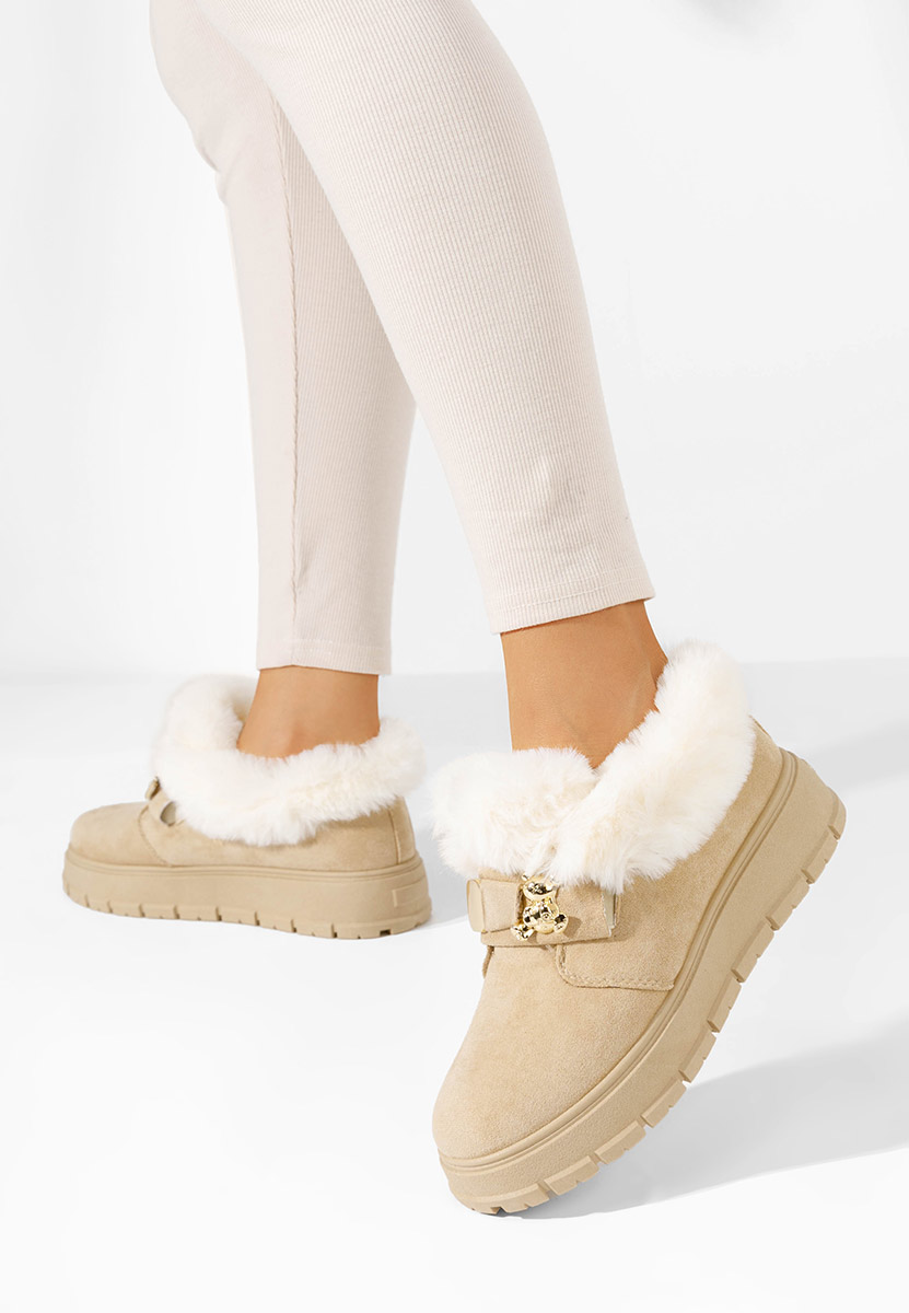 Beżowe drewniaki Amilce