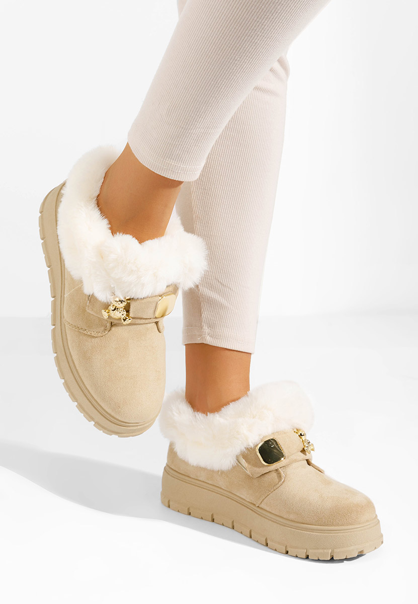 Beżowe drewniaki Amilce