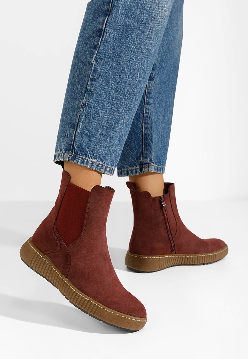 Czerwone botki chelsea Sheela