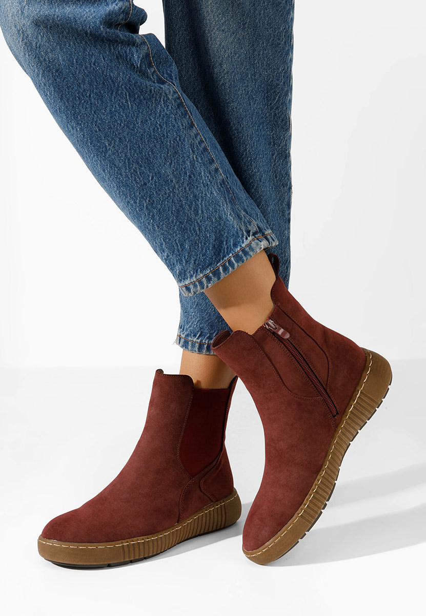 Czerwone botki chelsea Sheela