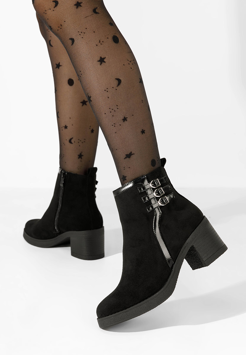 Czarne botki na słupku Arnetta