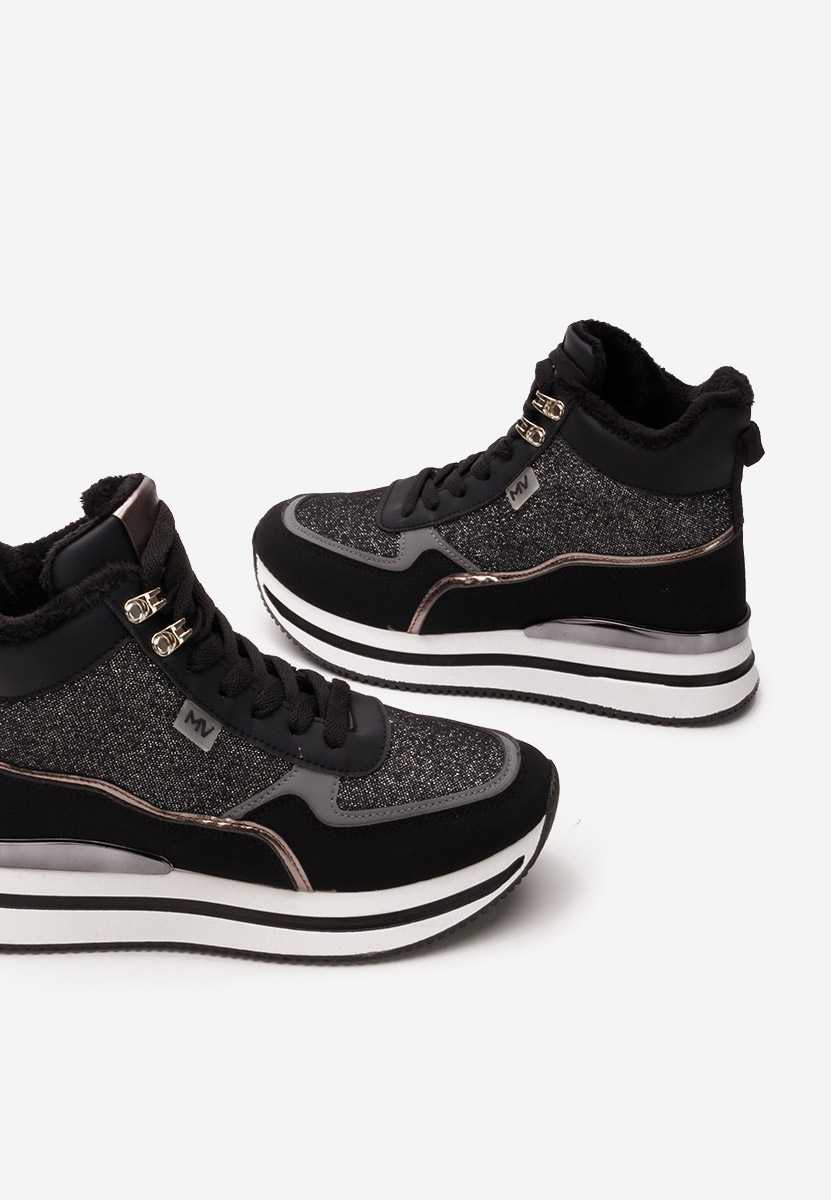 Czarne sneakersy wysokie Cindya