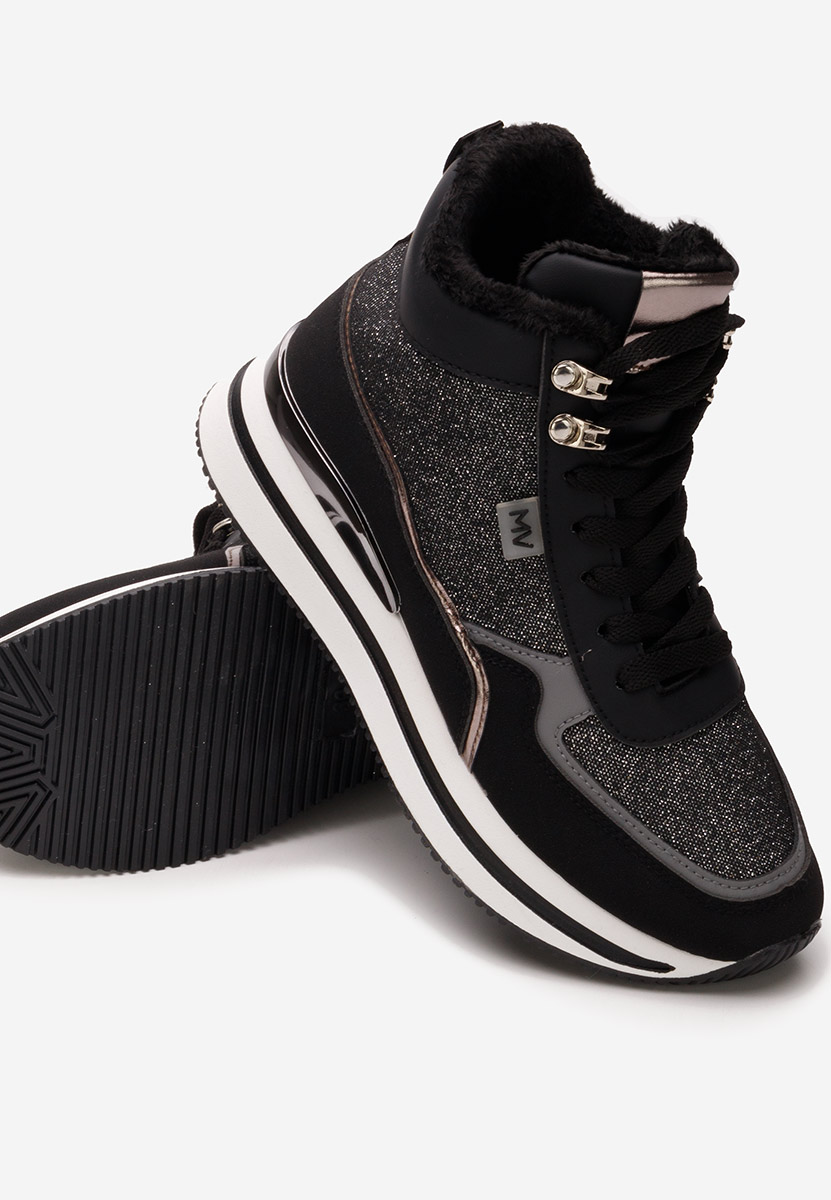 Czarne sneakersy wysokie Cindya