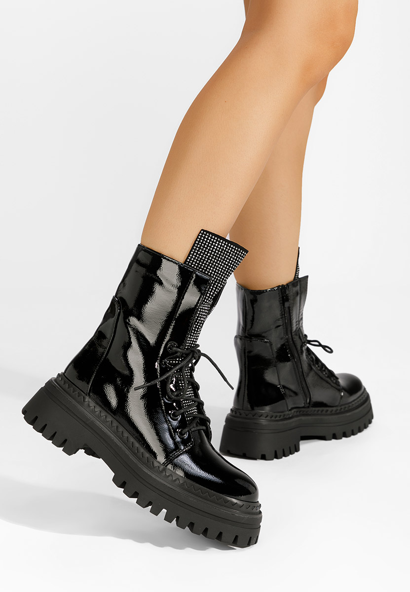 Czarne trapery damskie Siennara