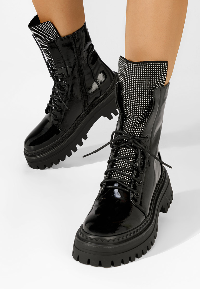 Czarne trapery damskie Siennara