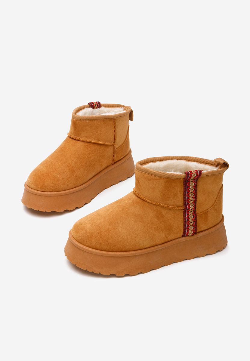 Camelowe botki na platformie Kristin