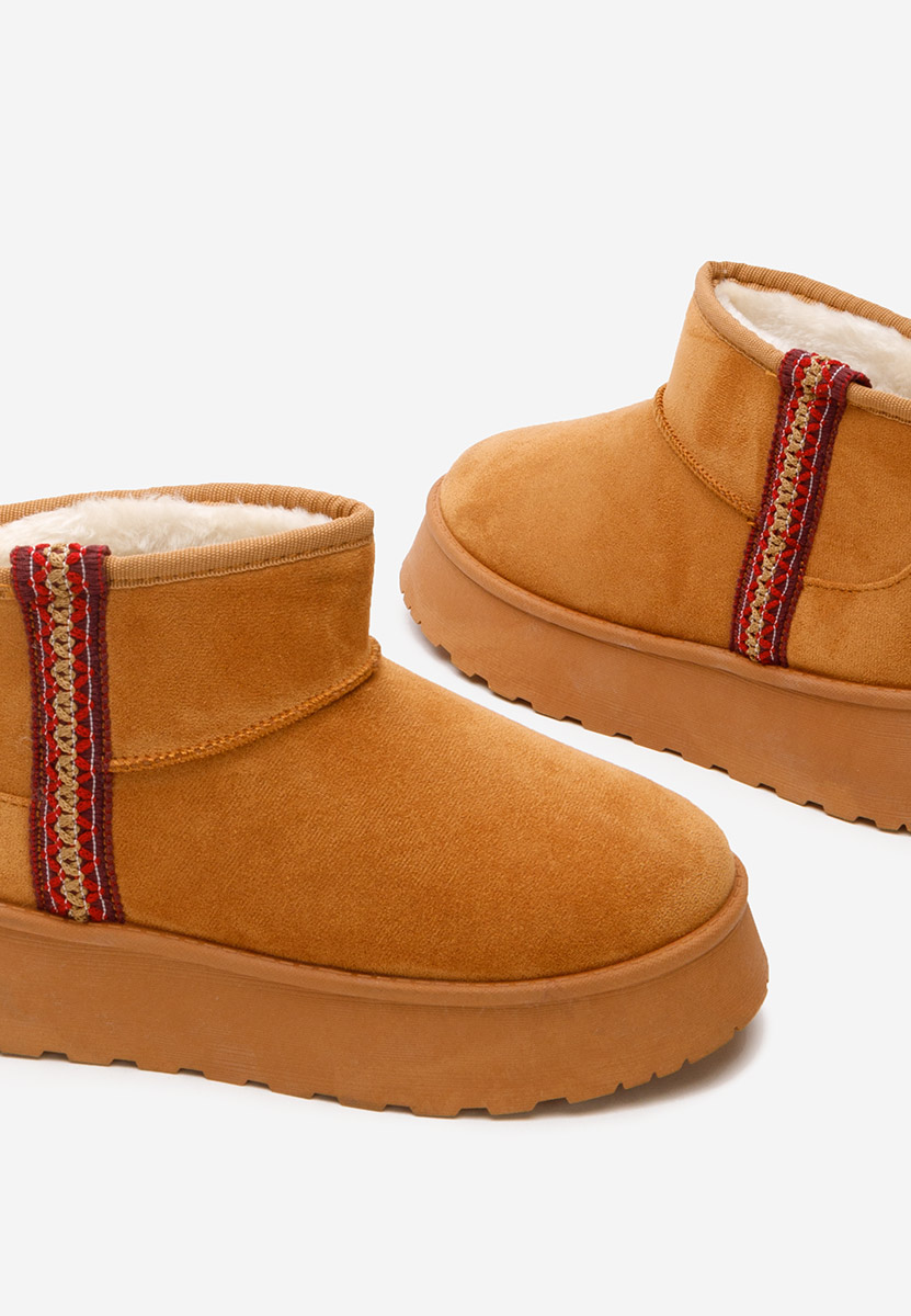 Camelowe botki na platformie Kristin