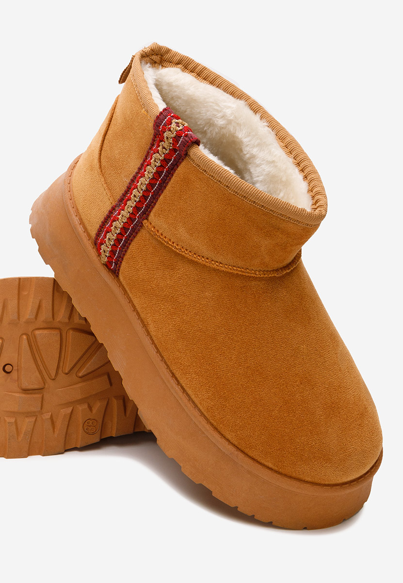 Camelowe botki na platformie Kristin