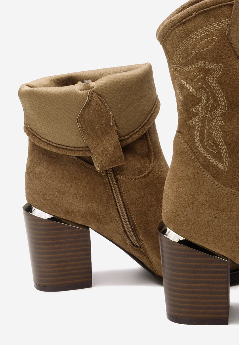 Khaki kowbojki damskie Sudera