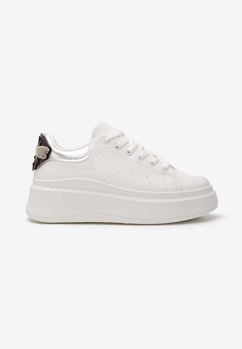 Srebrne sneakersy na koturnie Marilynn
