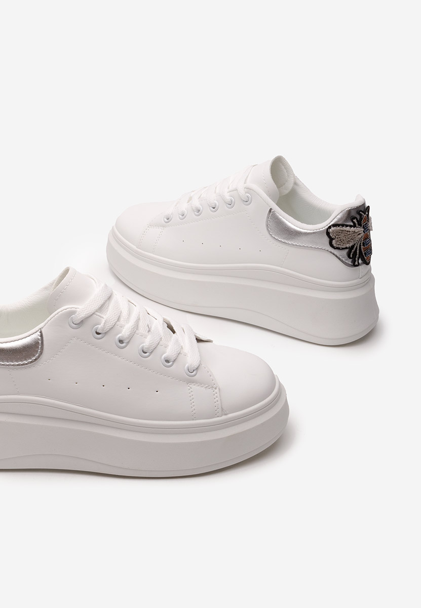 Srebrne sneakersy na koturnie Marilynn