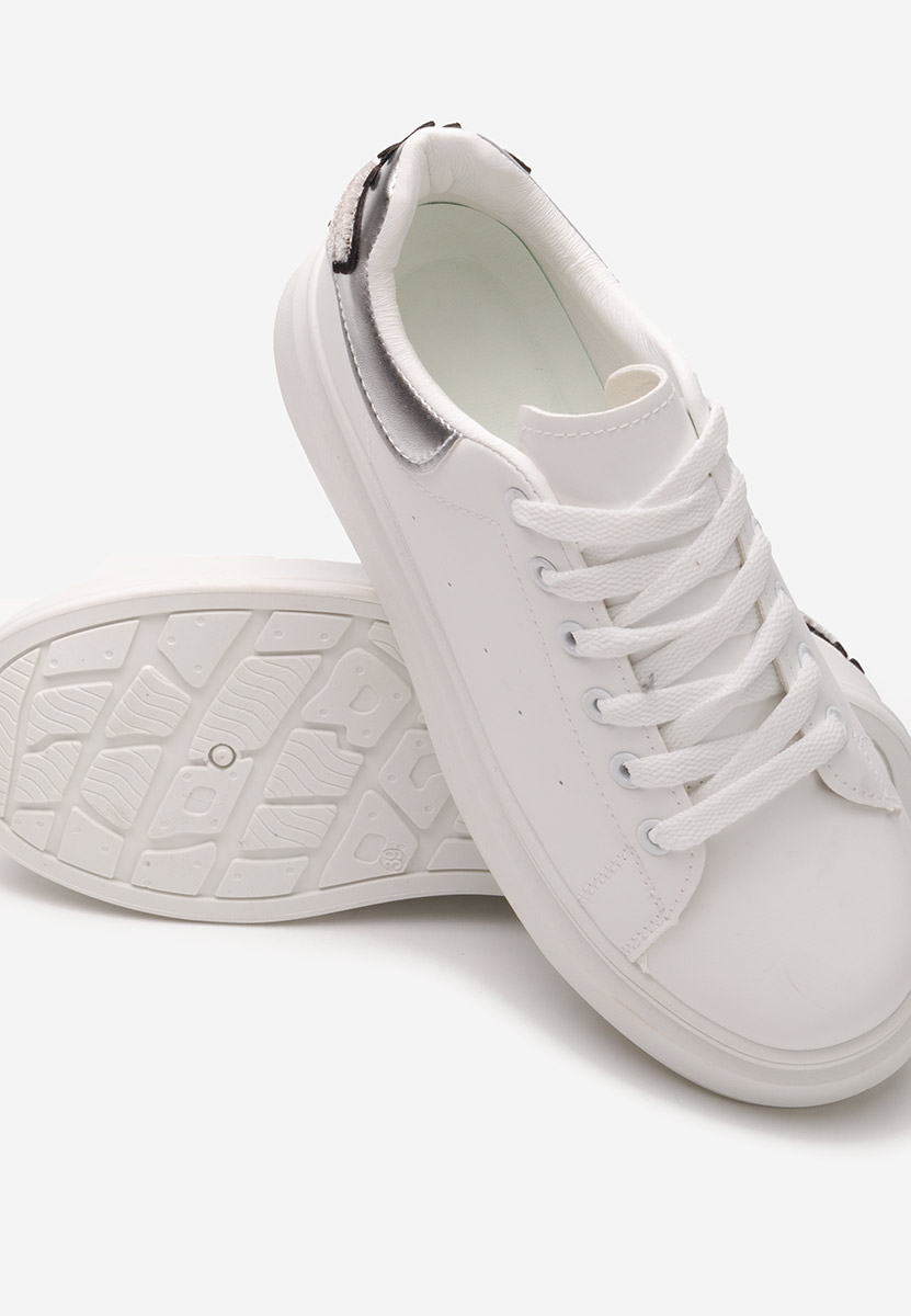 Srebrne sneakersy na koturnie Marilynn