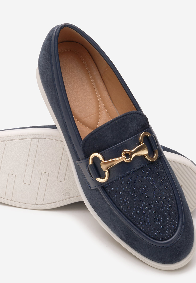 Niebieskie loafers damskie Adesa