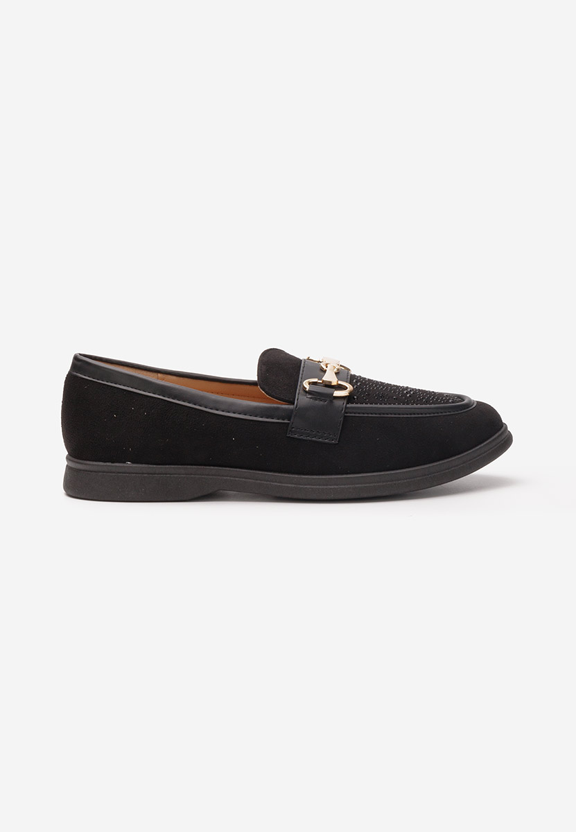 Czarne loafers damskie Adesa