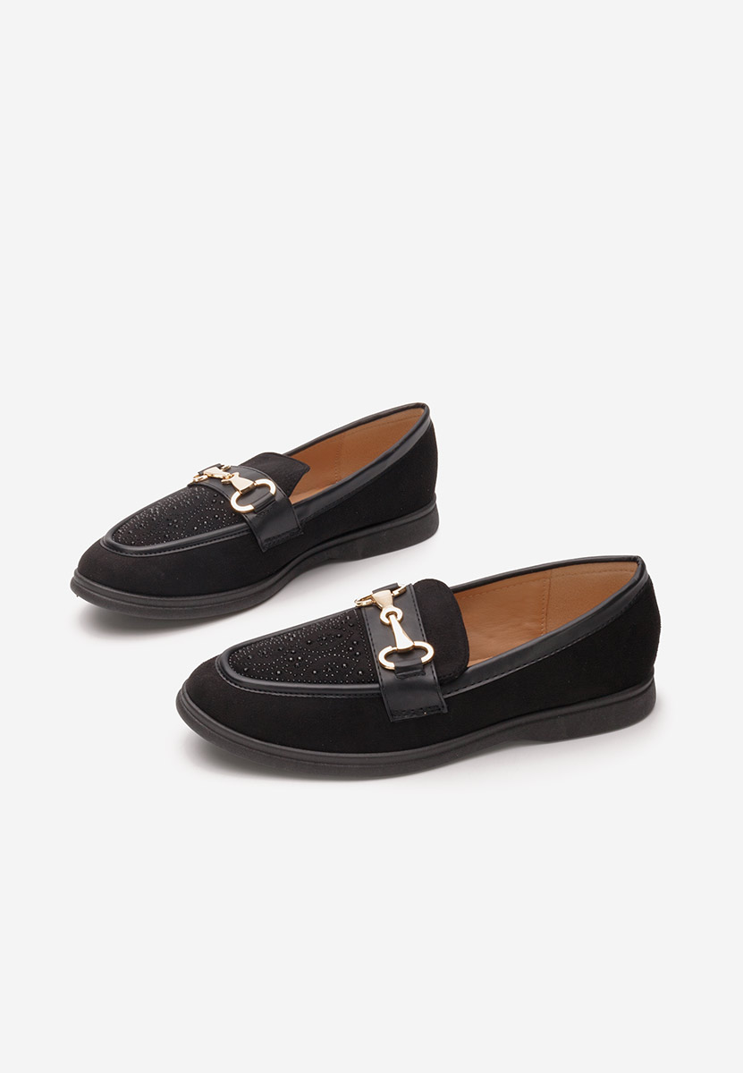 Czarne loafers damskie Adesa