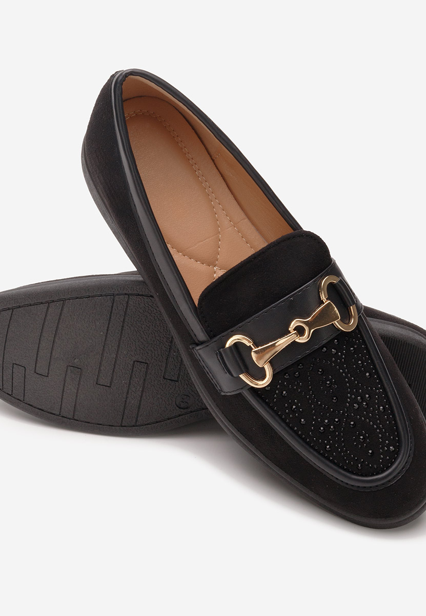 Czarne loafers damskie Adesa