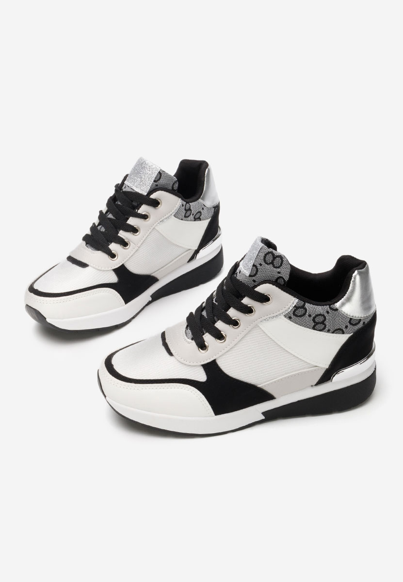 Białe sneakersy damskie na koturnie Kali