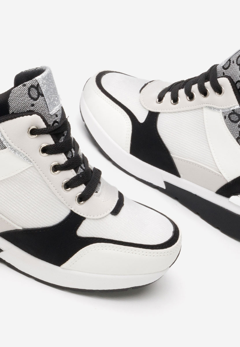 Białe sneakersy damskie na koturnie Kali