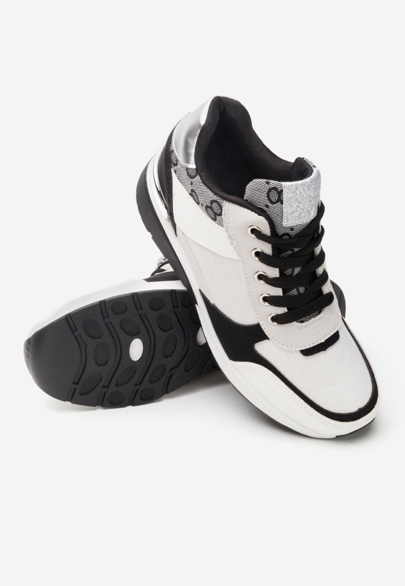 Białe sneakersy damskie na koturnie Kali