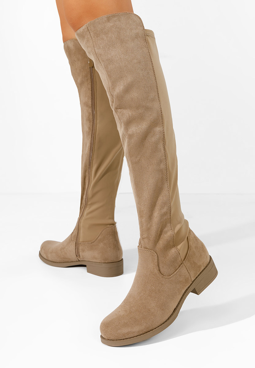 Khaki kozaki damskie Claudie