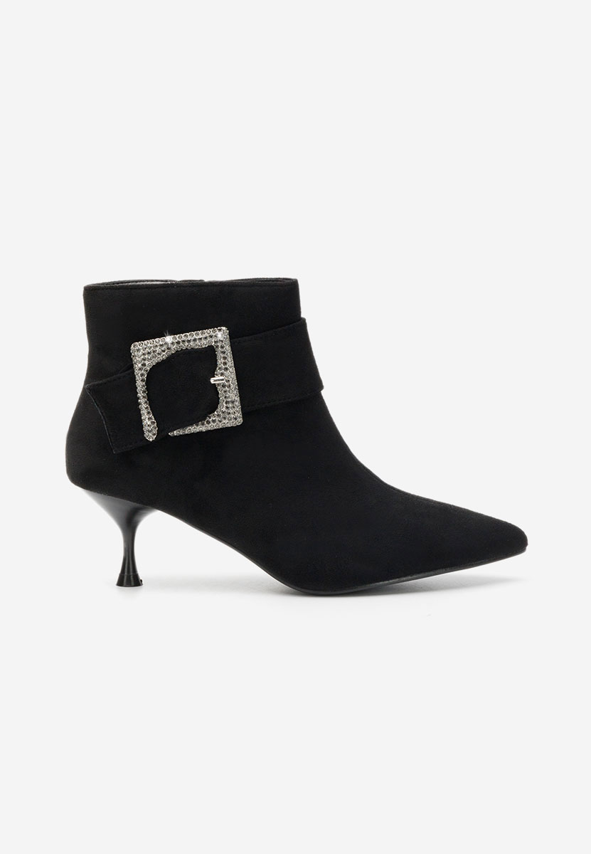 Czarne botki na szpilce Karlene