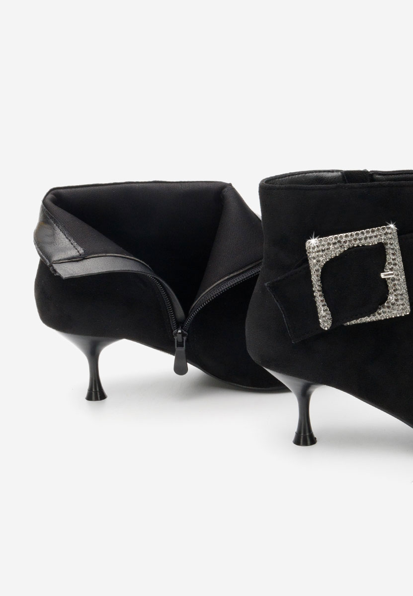 Czarne botki na szpilce Karlene