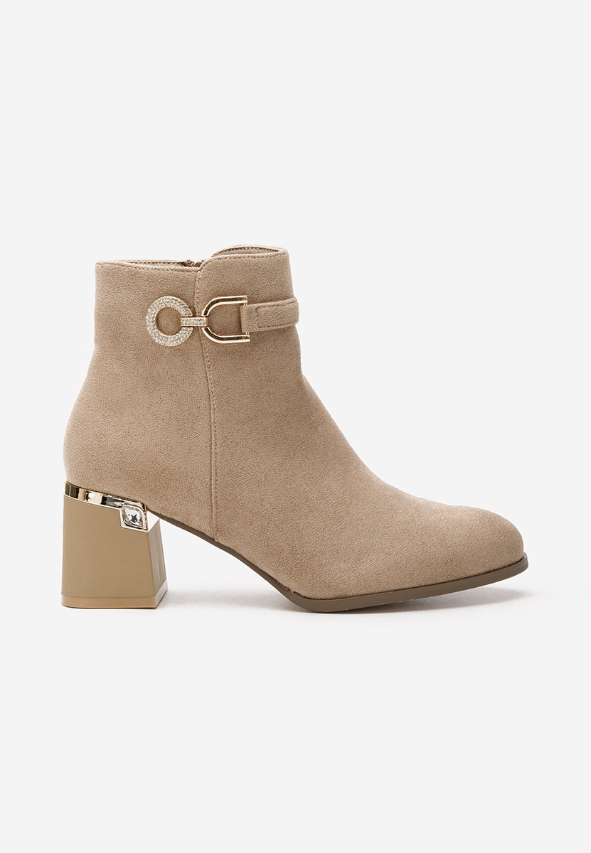 Khaki botki na obcasie Margie V2