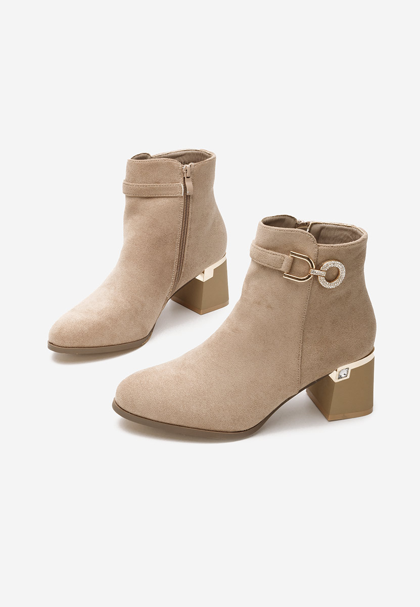 Khaki botki na obcasie Margie V2