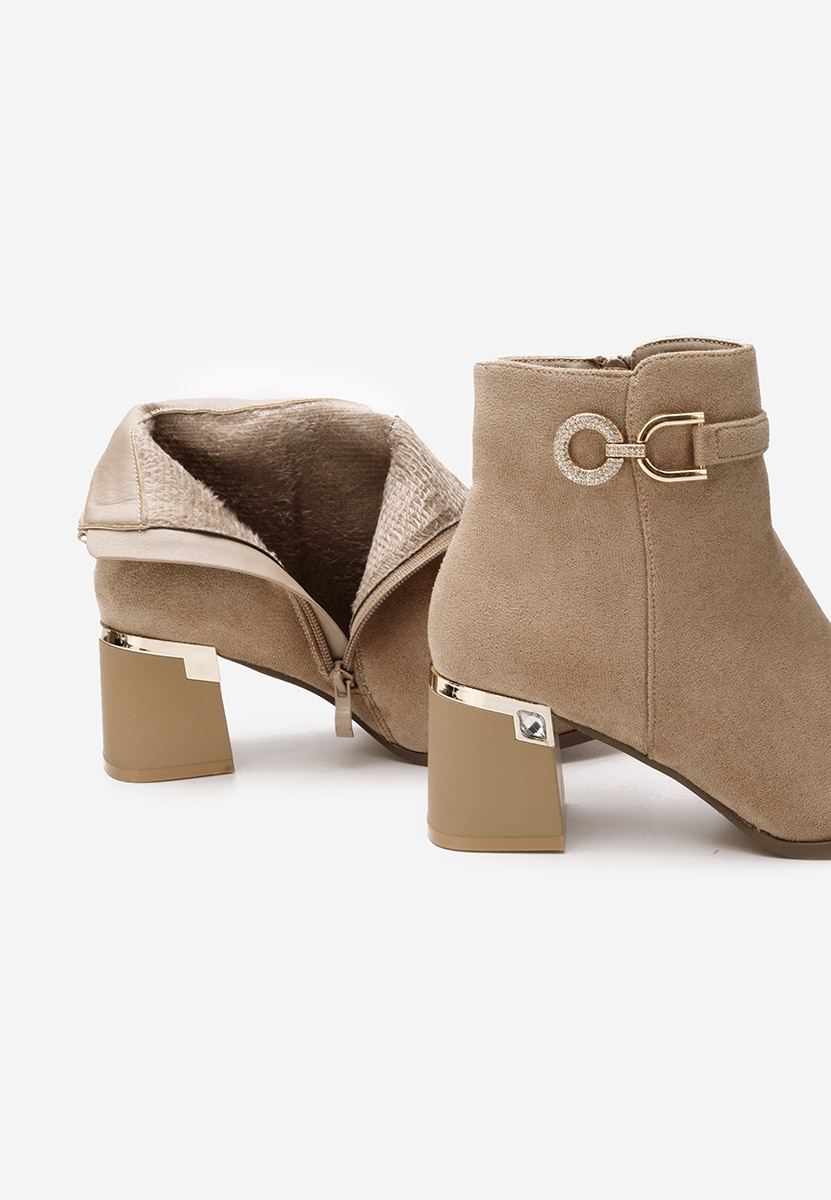 Khaki botki na obcasie Margie V2