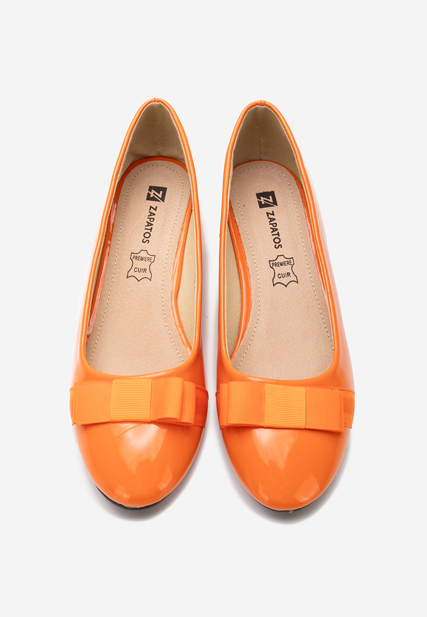 Pomarańczowe czółenka na niskim obcasie Jacki V4